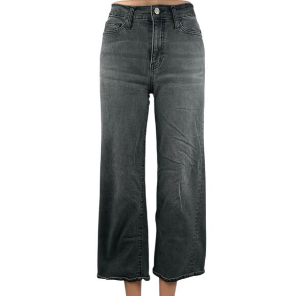GAP 1969 Women's Black Gray Wide Leg High Waisted Denim Jeans Pants Size 24 - Picture 1 of 5